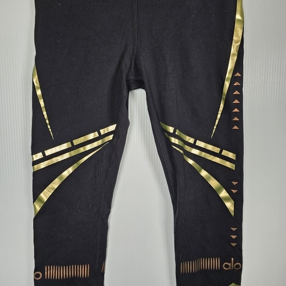 ALO Women's Yoga Airbrush Chakra Leggings In Black, Gold, & Copper Size M - Picture 6 of 13